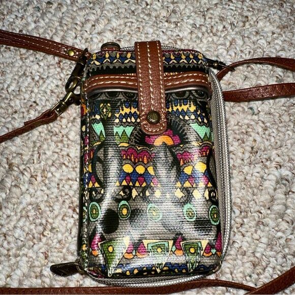 Womens Sakroots‎ small wallet clutch crossbody purse EUC - Picture 2 of 4